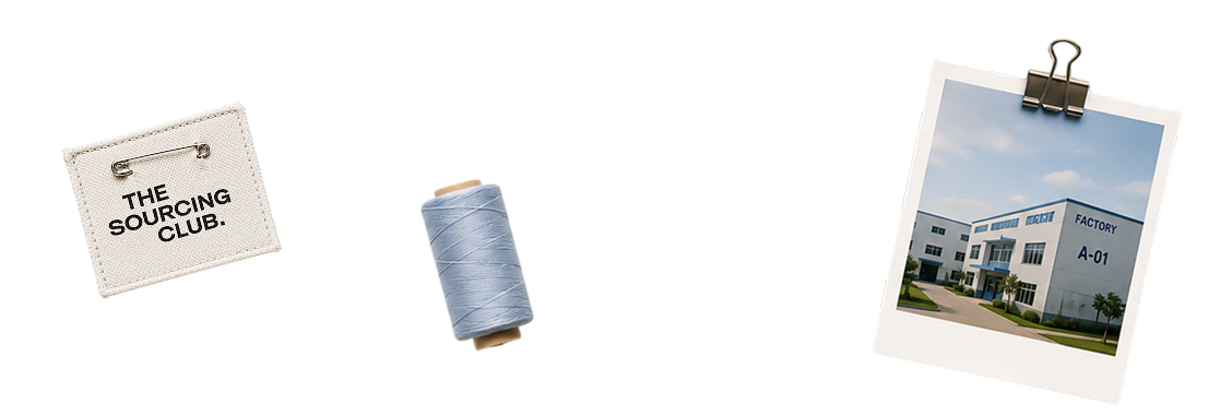 Factory label, thread spool, and factory reference photo